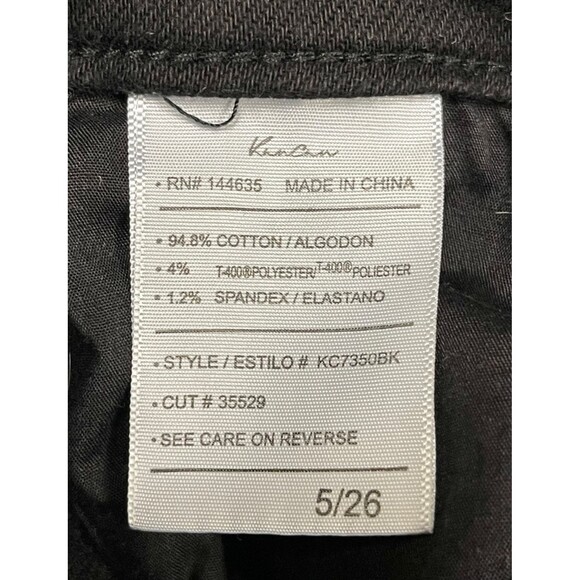 KANCAN High-Rise Distressed Slim Straight Black Denim Jeans, Sz 5/26 - Picture 8 of 9